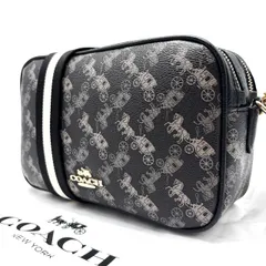 ✨良品✨ COACH コーチ ショルダーバッグ トートバッグ ワンショルダーバッグ ホースアンドキャリッジ 総柄 PVC レザー 革 ブラック 黒色 ユニセックス 男女兼用 メンズ レディース