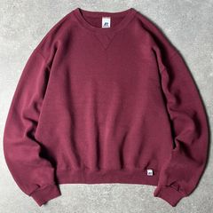 レアカラー神サイズ90sラッセル前V無地スウェットUSA製Lモカブラウン茶