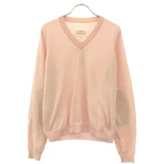 Maison Margiela4 メゾン マルジェラ 17SS エルボーパッチ Vネックコットンニットセーター S51HA0723 ピンク Sのサムネイル