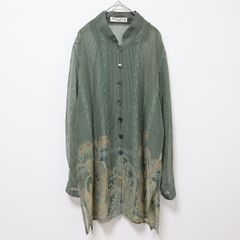リズアンドミー 総柄 長袖 シャツ 茶 シルク 5L - メルカリ