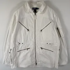 古着 90's/90年代 ポロバイラルフローレン Polo by Ralph Lauren コットンジャケット ミリタリータイプ フルジップ フライトジャケット XL  ホワイト メンズ