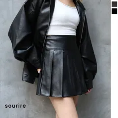 【即納】合皮プリーツミニスカート