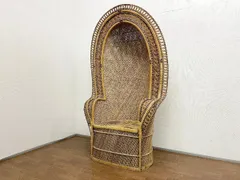 1970年代　ピーコックチェア　エマニュエルチェア ラタン製 ヴィンテージ調 1970年代 ピーコックチェア エマニュエルチェア ラタン製