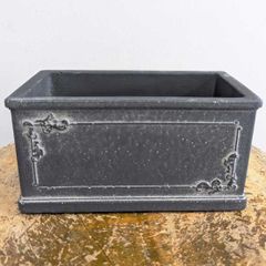 ヴィンテージモチーフレクトSサイズ　セメント植木鉢　お色はお選び下さい。
