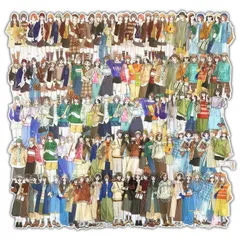 【在庫処分】デコ 手帳 和紙 日記装飾用品 メモ用紙ノート素材 シール シール DIYの飾り 女の子 可愛い フレークシール 大容量 コラージュ素材紙 ガール おしゃれ ステッカー 人物 コラージュ 120枚セット