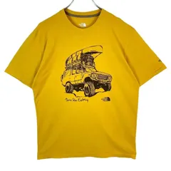 ノースフェイスThe North Face半袖TシャツLAND CRUISERランクルランドクルーザーWranglerラングラーオフロード車イラスト袖プリント黄色マスタードイエローからし色ブラック黒レトロスポーツアウトドアvintageヴィンテージ50822