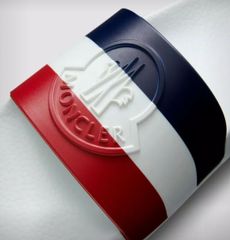 z68【定価44,000】 新品　MONCLER モンクレール　BASILE トリコロール サンダル ホワイト ライン ロゴ MADE IN ITALY　サイズ41　未使用