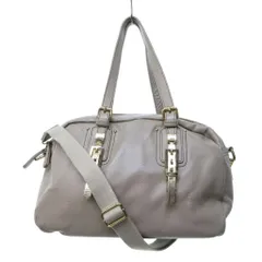 ファルチニューヨーク Falchi New York 2WAY ハンドバッグ ショルダーバッグ ゴールド金具 レザー ベージュ