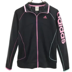 adidas アディダス トラックジャケット M ブラック ジャージ レディース 古着
