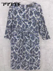◇ closet story クローゼット ストーリー UNITED ARROWS 総柄 長袖 膝丈 ワンピース サイズS ネイビー レディース 【中古】 【1002800463329】