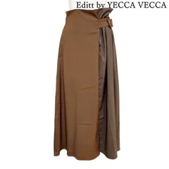 イエッカベッカ Editt by YECCA VECCA  ロングスカート ギャザースカート 冬 異素材切り替え ブラウン 値下げ不可のサムネイル