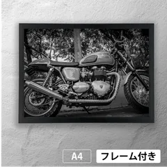 トライアンフ（Triumph Thruxton 900）　クラシック　モノトーン　フォトポスターA4　マット　その22　【フレーム付】《MT》のサムネイル