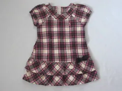 ミキハウス miki house mikihouse アウトレット 子供服 女の子 100cm 半袖 ワンピース チェック ピンク 茶色 春 秋 冬 ★3 ガールズ 女児 キッズ 【中古】 ユーズド リサイクル こども