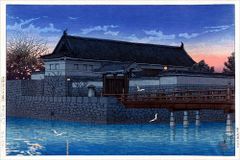 吉田博 アフガニスタンのキャラバン 月夜 約39×26.8cm 小サイズ 複製