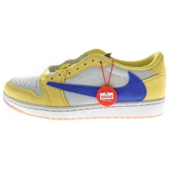 NIKE (ナイキ) ×TRAVIS SCOTT WMNS AIR JORDAN 1 RETRO LOW OG CANAR DZ4137-700ウィメンズ エアジョーダン1 カナリー ローカットスニーカー イエロー US10/27cm