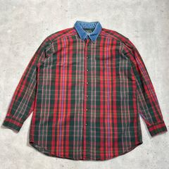 80s~90s Woolrich ウールリッチ USA製 デニム切替 チェックシャツ 古着