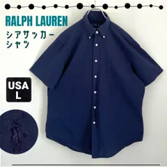 RALPH LAUREN シアサッカー 半袖シャツ ブルー 青 刺繍ロゴ XS 楽天市場】ポロ ラルフローレン メンズ ボタンダウン シア