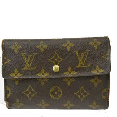【中古】 ルイヴィトン LOUIS VUITTON ポルト トレゾール エテュイ パピエ 三つ折り 財布 モノグラム レザー M61202 07JC834