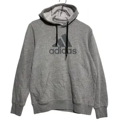 adidas ロゴスウェット パーカー アディダス S グレー 裏起毛 プルオーバー 古着卸 アメリカ仕入 a611-6065
