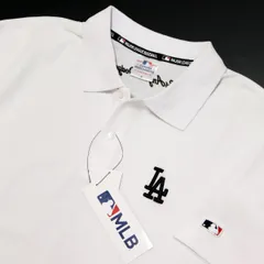 ●送料390円可能商品 ドジャース DODGERS MLB 新品 メンズ ロゴ刺繍 大谷翔平 山本由伸 半袖 ポロシャツ 白[C6430MA-N0-M]一 三 壱★QWER