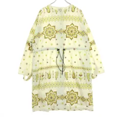 美品 TITICACA チチカカ 刺繍 長袖 膝丈 シャツワンピース F アイボリー レディース 古着