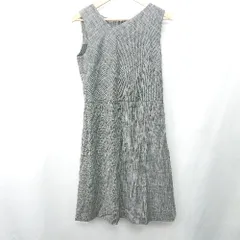 ◇ ⊂ COMME CA ISM コムサイズム ノースリーブ 膝丈 ワンピース サイズM グレー レディース E  【1409100014563】