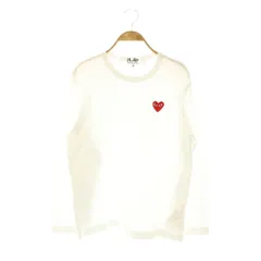 プレイコムデギャルソン PLAY COMME des GARCONS ハート ロングスリーブTシャツ カットソー 長袖 M 白 ホワイト /AT ■OS