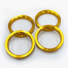 アルミ ハブリング ツバ無しタイプ 外径75mm/内径66.6mm 4個入 ゴールド ／ベンツ アウディ BMW
