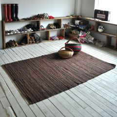 大判ラグ 約130×190cm インド綿100％ ナチュラル 北欧 ニューチンディー fr00157 裂き織り ラグ リビング 寝室 アジアン雑貨 リサイクル コットン ラグマット かわいい カフェ風 西海岸 夏用 インテリア 雑貨 かっこいい おしゃれ