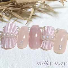 No.247 プリーツネイル ❁︎ パールネイル