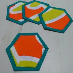 コースターNo.11　オレンジ・黄緑×黄緑