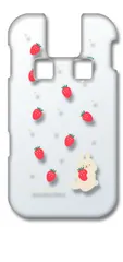 【新品未使用】キッズケータイ SH-03M docomo クリア ハードケース (ウサギとイチゴ(小)) フルーツ 苺 いちご ウサギ うさぎ 動物 かわいい 可愛い cl-sh03m-353