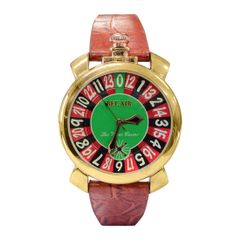 メンズ 腕時計 時計 レディース ウオッチ ルーレットモチーフ 48mmトップビッグフェイス腕時計 ゴールド＆ブラウン