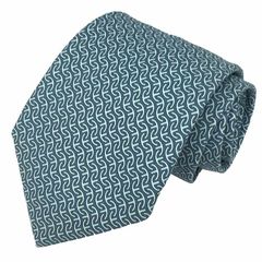 HERMES　エルメス　ネクタイ　幾何学模様　ブルー　美品　aq11614