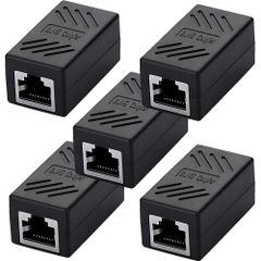 【在庫処分】コンパクト ギガビット LANケーブル用中継コネクタ RJ45 延長 コネクタ RJ45 プラグ CAT5/CAT6 メス-メス SIENOC 5個入り ブラック (5個入り)