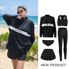 水着 セット UVカット 長袖ラッシュガード 水着 冷感 レディース スイミング水着 体型カバー 上下セット メンズ 水着 フィットネス 水着 セパレート 3/5点セット UPF50+ uv パーカー セパレート ショートパンツ og5Z982