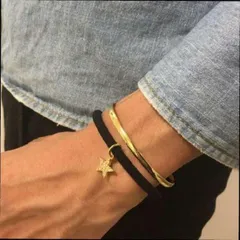 ブランド系に 2set ゴールドスターブレスレット＆ゴールドバングル