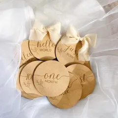 マンスリーカード　レターバナー　月齢カード　月齢フォト　ニューボーンフォト　ジャストボーン　ハローワールド　木製