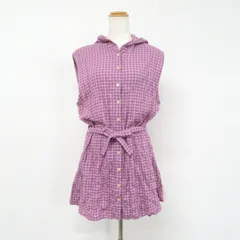 #snc マドモアゼルノンノン MademoiselleNONNON チュニック ノースリーブ 38 Ｍ 紫系 チェック レディース [957696]