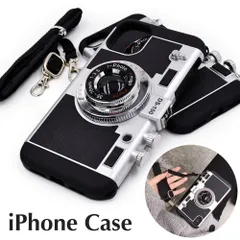 ストラップ付き カメラ型 アイフォン ケース 肩掛け可能 ブラック シルバー ストラップ付 iPhone 15 14 13 promax 13pro 12 １５ １４ １３ １２ ProMax 立体的 インスタ映え メンズ レディース スマホ カバー
