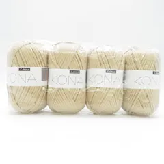 毛糸 SCYarn KONA コナ 4玉 336番色 ライトベージュ 4mm厚 1玉65g 約68m ふわふわ かぎ針編み 極太 雑貨向き 未使用品