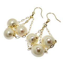 アコヤ真珠 7.0～7.5mm ピアス K18ゴールド 18金  3.8g レディース 【中古】【真子質店】【NN】