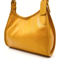 【良品】 OLD COACH ワンショルダーバッグ トートバッグ 小物入れ バックル チャーム ロゴ型押し ゴールド金具 ビンテージ ヴィンテージ グラブタンレザー レディース イエロー 黄色