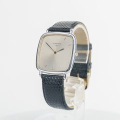 【美品稼働品】LONGINES グランドクラシック クォーツ メンズ 腕時計 シルバー文字盤 レザーベルト　 スイス製 　#1835