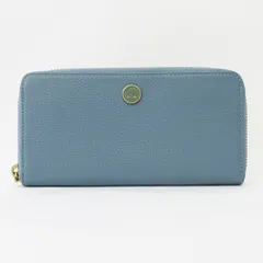 ランバン LANVIN COLLECTION サンミッシェル 長財布 ラウンドファスナー レザー 水色 ライトブルー ■ECSのサムネイル