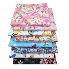 和風プリント 8枚セット 和風 パッチワーク布 8枚セット 綿100％ 生地 花柄 桜 蝶々 動物プリント 可愛い カットクロス 手芸用 はぎれセット DIY 裁縫 ハンドメイド 手芸素材 40x50cm
