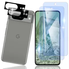 【人気商品】2枚（ブラック）【日本旭硝子素材製】グーグルピクセル8 カメラフィルム 用の 用の フィルム 用の 保護フィルム 8 強化ガラス 8 眼精疲労軽減 Pixel 効果的に近視を予防でき Pixel 衝撃吸収 2枚+Google 指紋防止 ブルーライト
