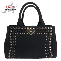 PRADA スタッズ装飾 ブラックハンドバッグ PRADA - 本物 プラダ PRADA スタッズ 2WAY ショルダーバッグ