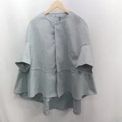 ◇ ⊇ ◎●未使用● ABITOKYO ビッグシルエット 長袖 ドルマンポンチョ サイズL ライトブルー系 レディース E  【1502200004493】