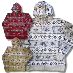 メンズ スヌーピー ピーナッツ ノルディック 柄 ニット ジップアップ パーカー 裏ボア 裏起毛 再入荷x2 / bia628